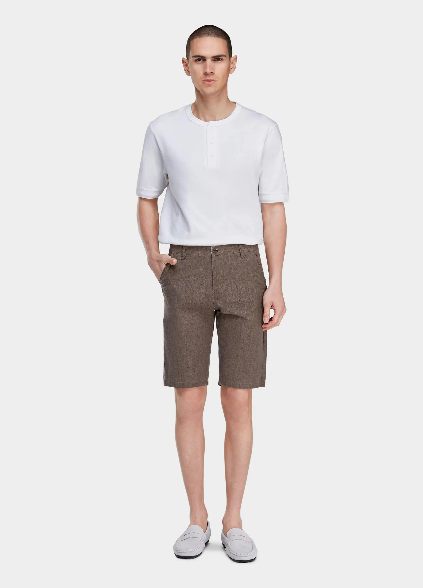 1PA1 Men's  Cotton and Linen Shorts Slim Fit(Clearance)