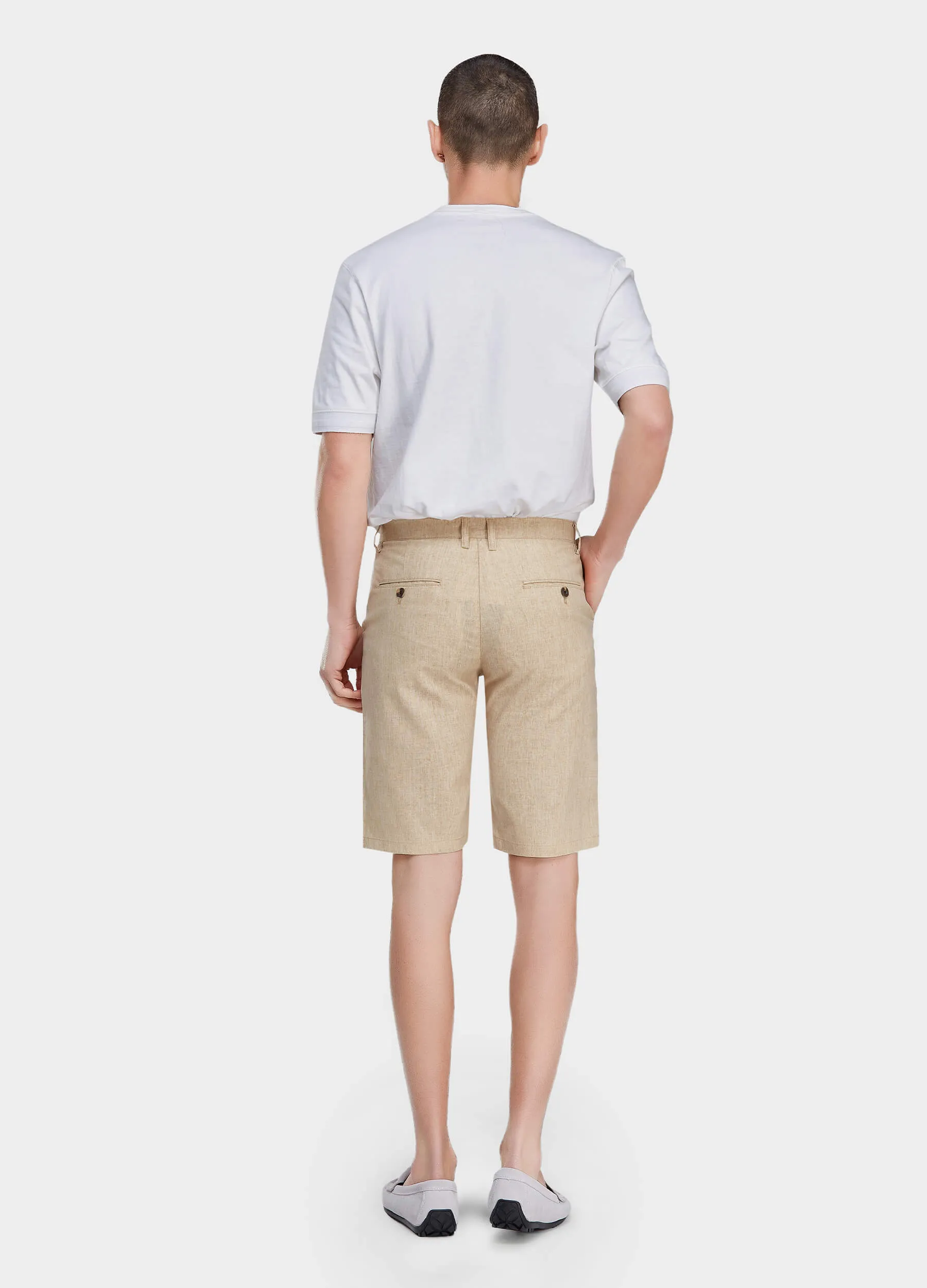 1PA1 Men's  Cotton and Linen Shorts Slim Fit(Clearance)