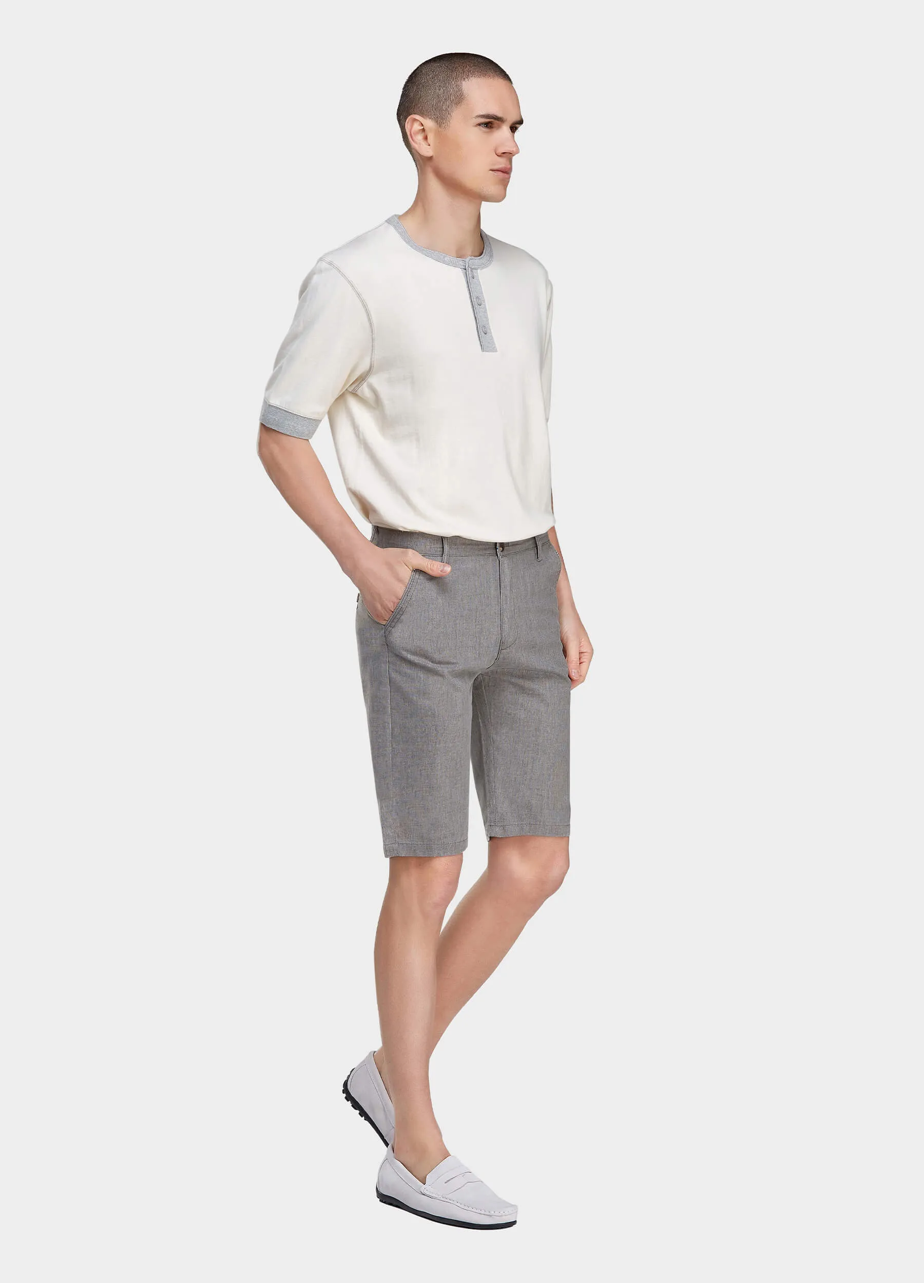 1PA1 Men's  Cotton and Linen Shorts Slim Fit(Clearance)