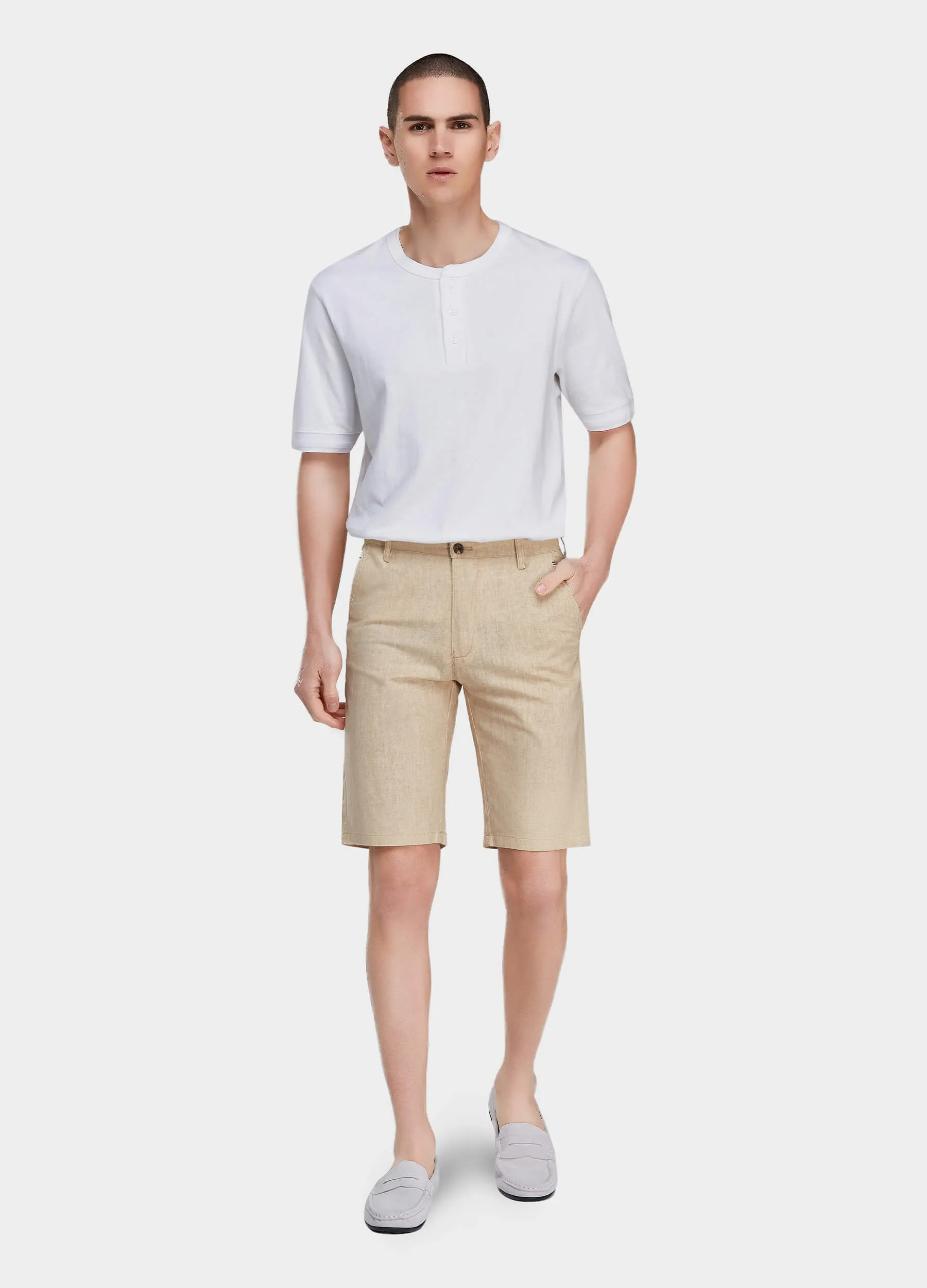 1PA1 Men's  Cotton and Linen Shorts Slim Fit(Clearance)