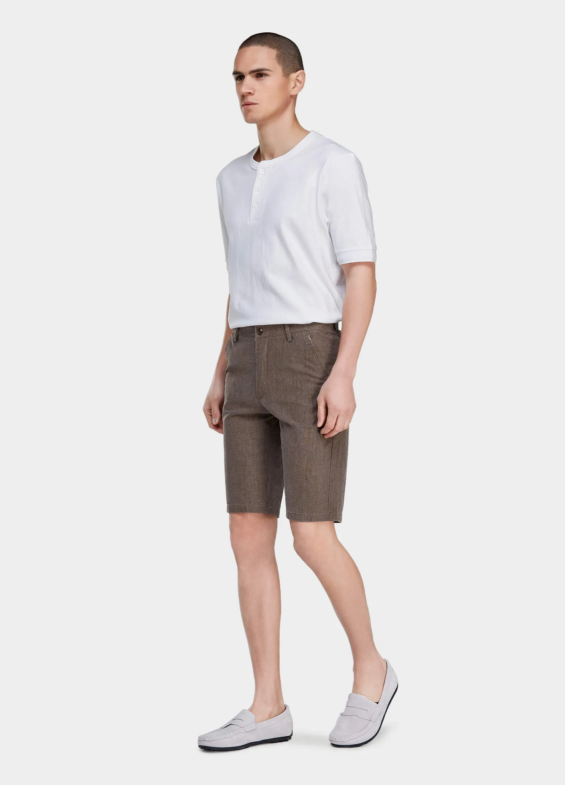 1PA1 Men's  Cotton and Linen Shorts Slim Fit(Clearance)