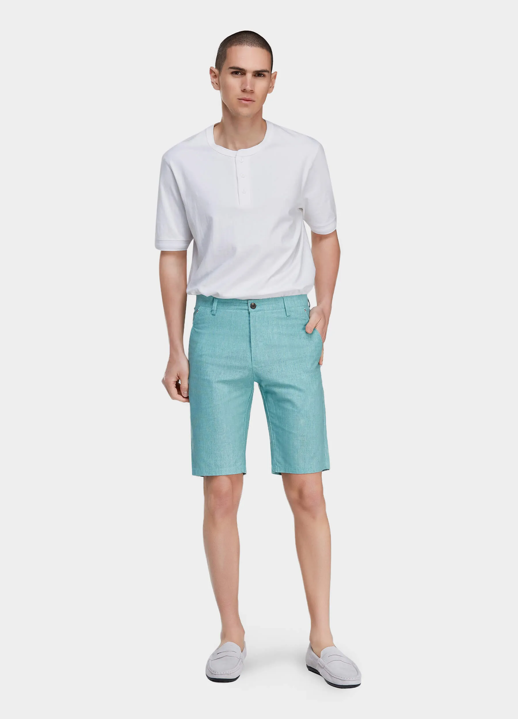1PA1 Men's  Cotton and Linen Shorts Slim Fit(Clearance)