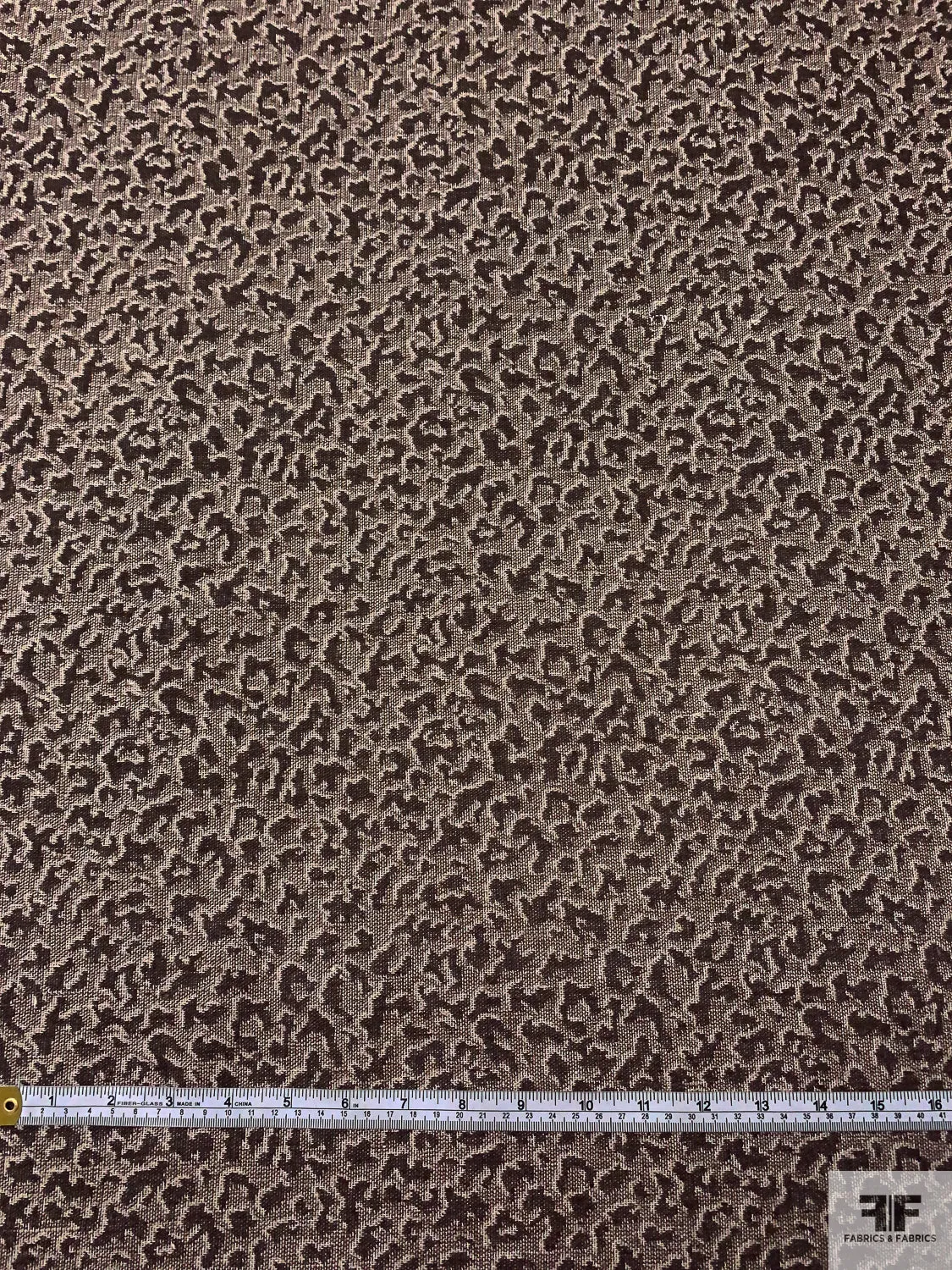 Animal Pattern Yarn-Dyed Linen-Weave Cotton - Brown / Light Beige