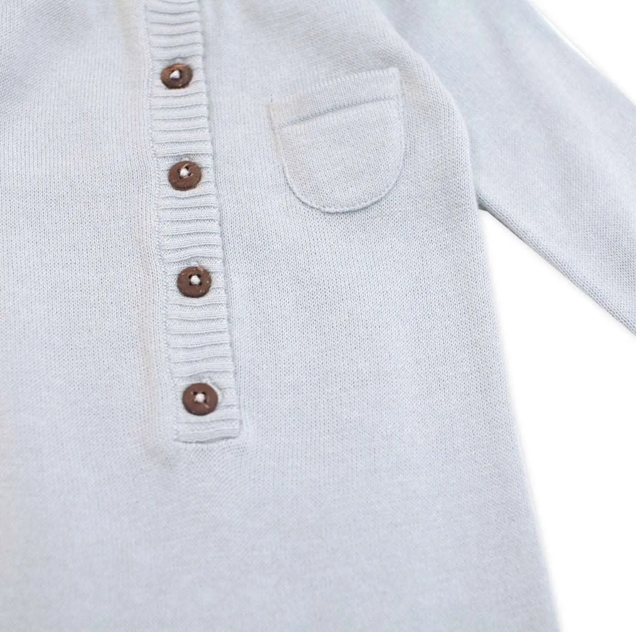 Baby Blue Knit Coveralls