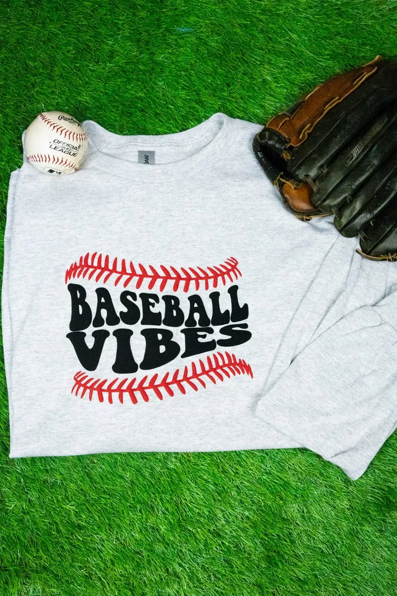 Baseball Vibes Puff Vinyl Unisex Dri-Power Long-Sleeve 50/50 Tee