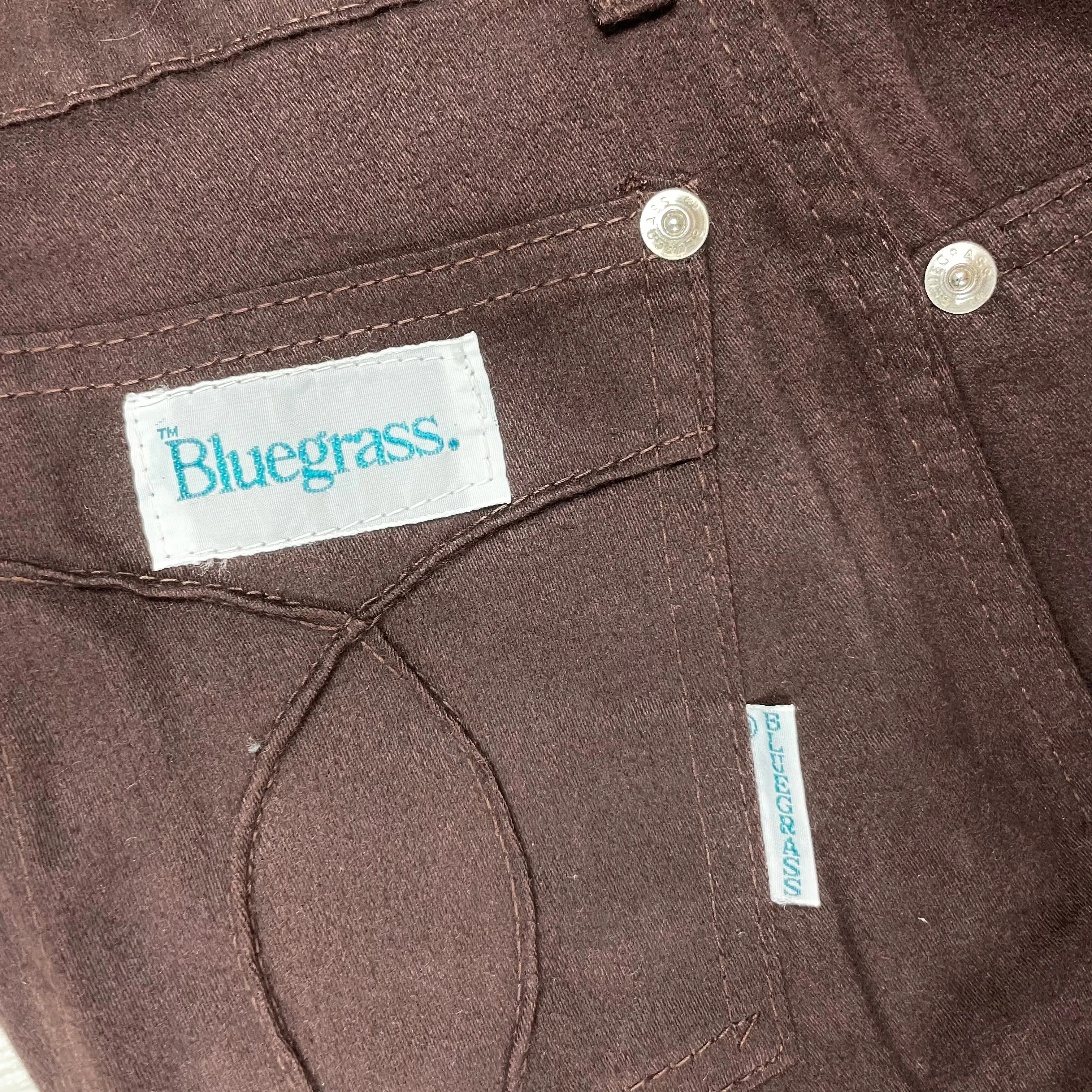 Bluegrass 1970's Brown High Waisted Slim Fit Australian Made Jeans - Suit Size 8