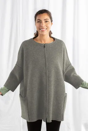 Boiled Wool Zip Jacket Lava
