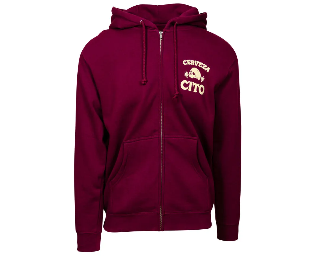 Cerveza OG Zip Up Hoodie - Maroon