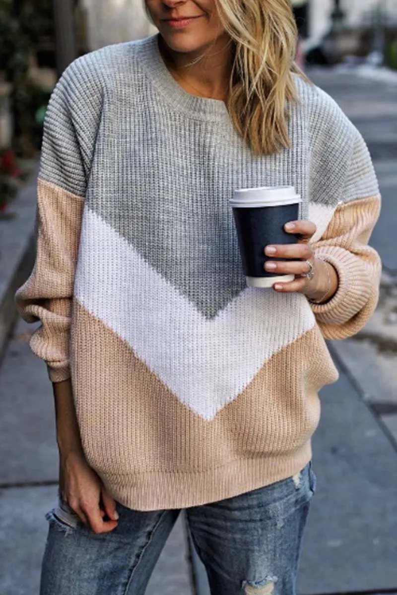Chicindress Comfy Loose Stitching Sweater(2 Colors)