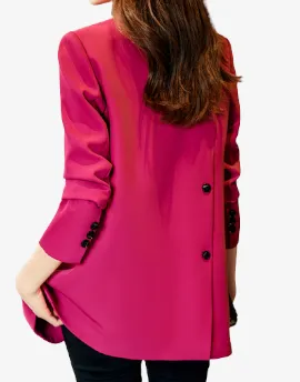 Classic Casual Women's Blazer - Office Wear Stylish Jackets Straight Fit Blazers Black, Pink, Coffee