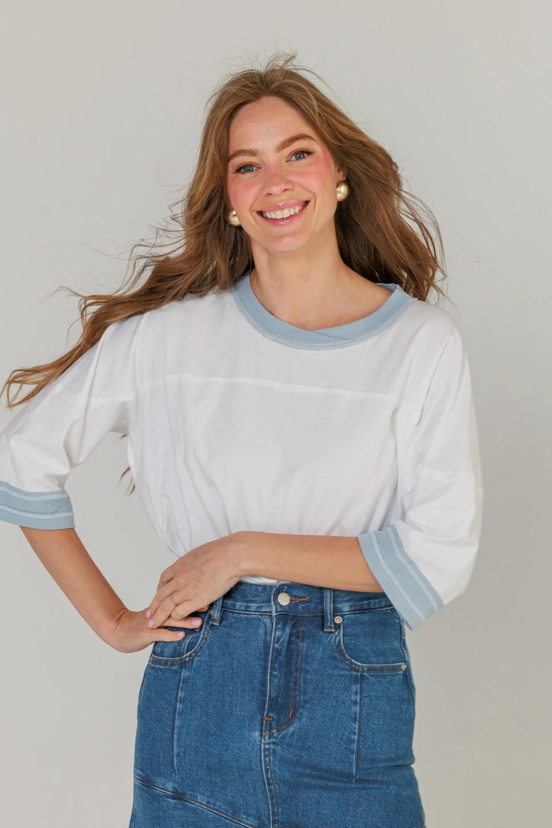 Colorblock Tee Blue