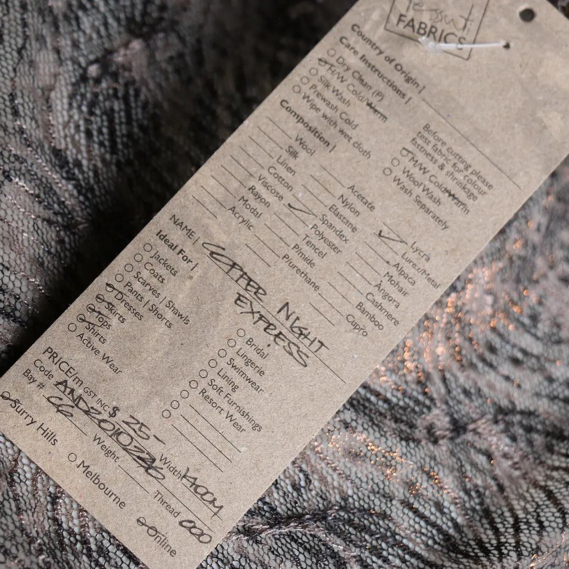 Copper Night Express Lace