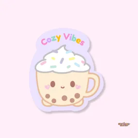 Cozy Vibes Latte Kawaii Sticker