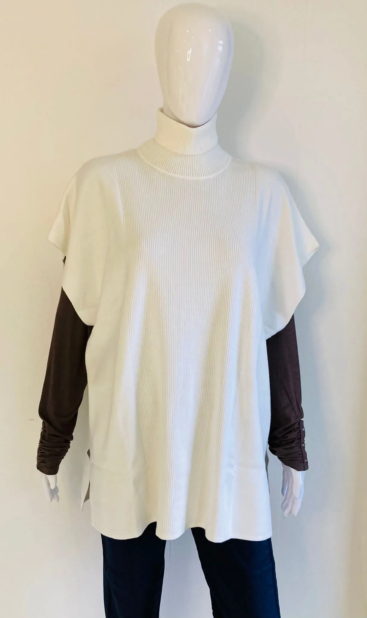 Cream High Neck Over Jumper