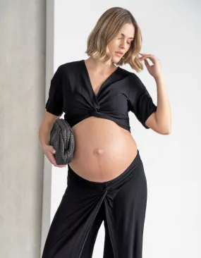 Cropped Knotted Maternity Top