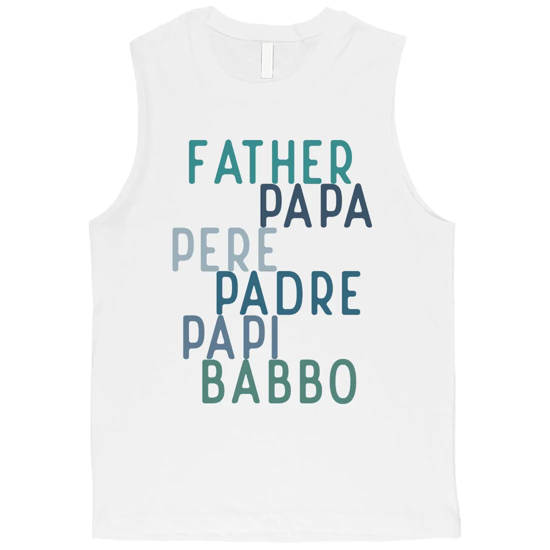 Dad Different Languages Mens Hardworking Fun Muscle Shirt Dad Gift