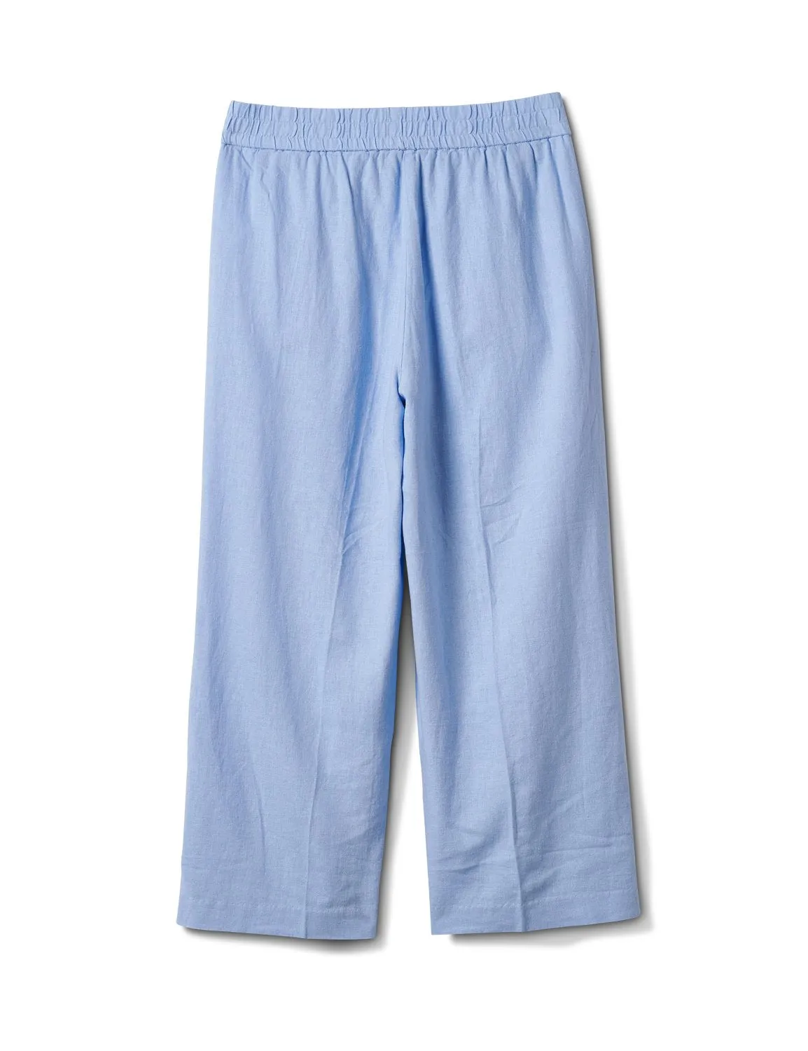 Elastic Waist Crop With Button Detail On Leg
