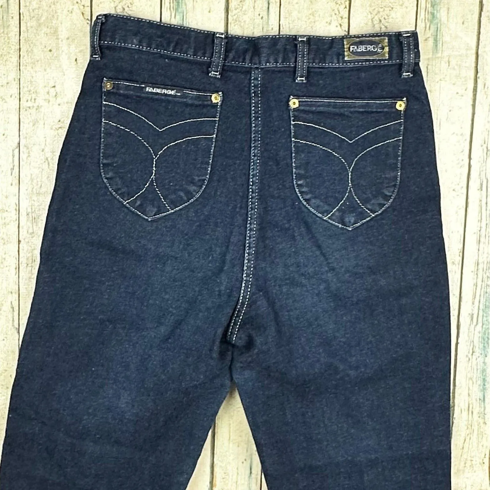 Fabergé 1980's High Waisted Slim Ladies Jeans - Suit Size 10/12