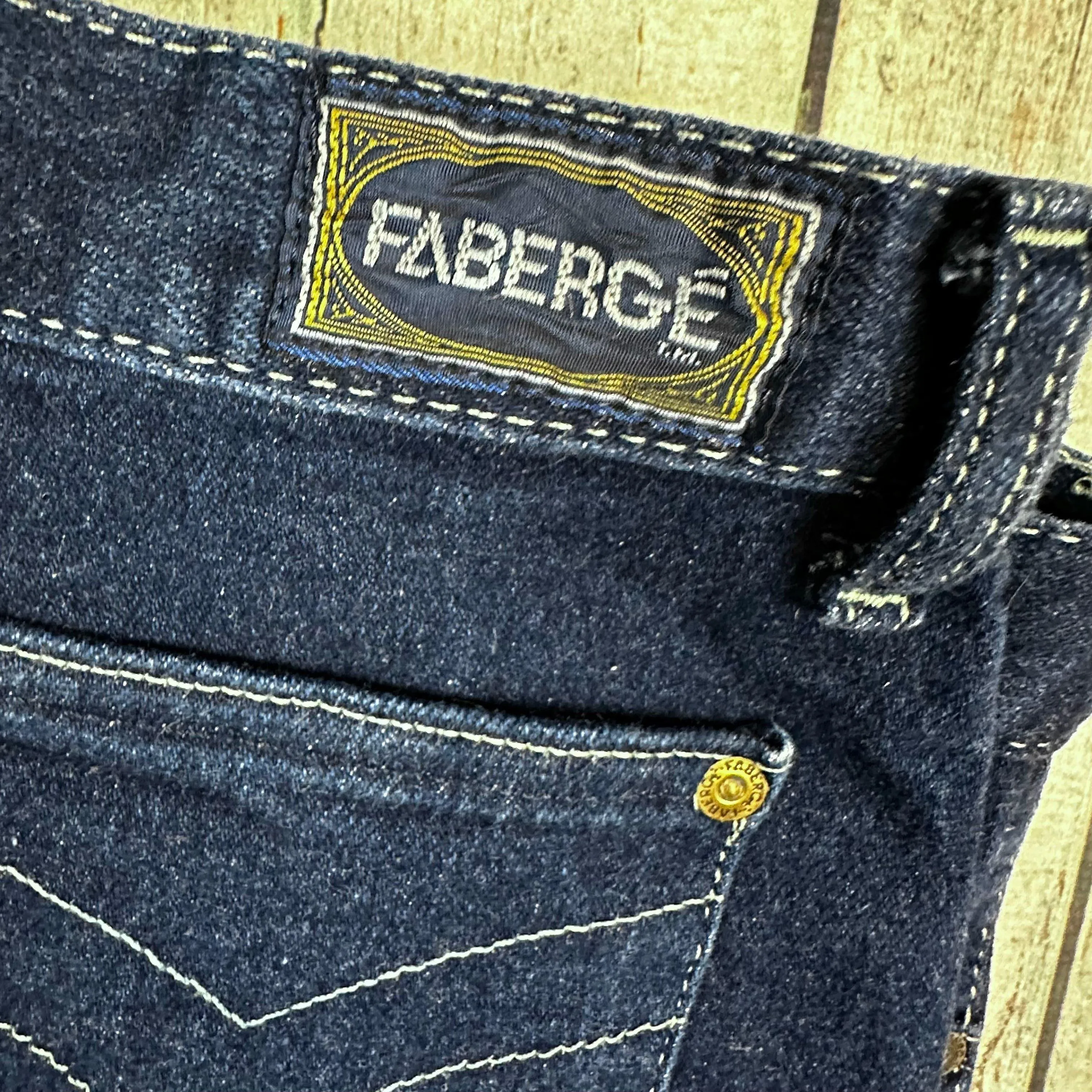 Fabergé 1980's High Waisted Slim Ladies Jeans - Suit Size 10/12