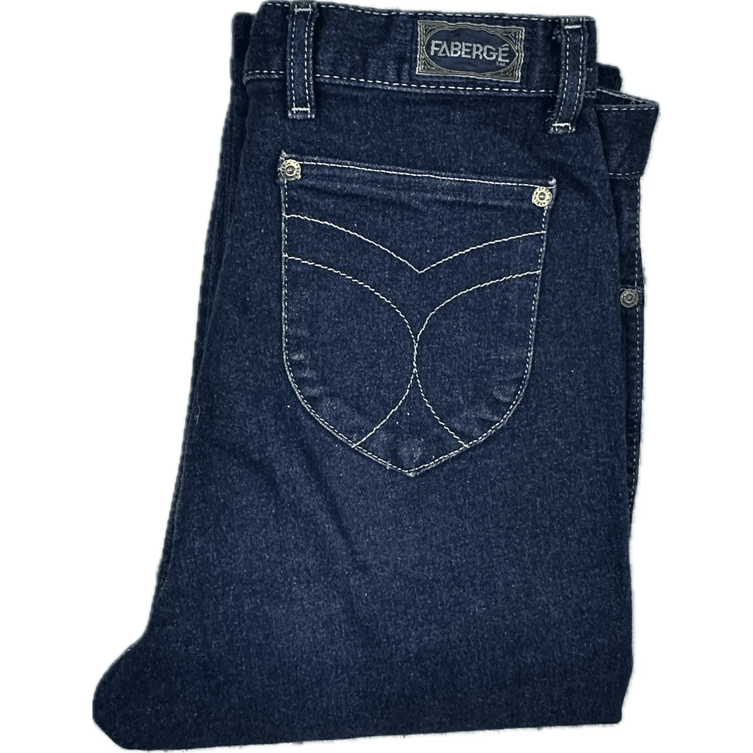 Fabergé 1980's High Waisted Slim Ladies Jeans - Suit Size 10/12