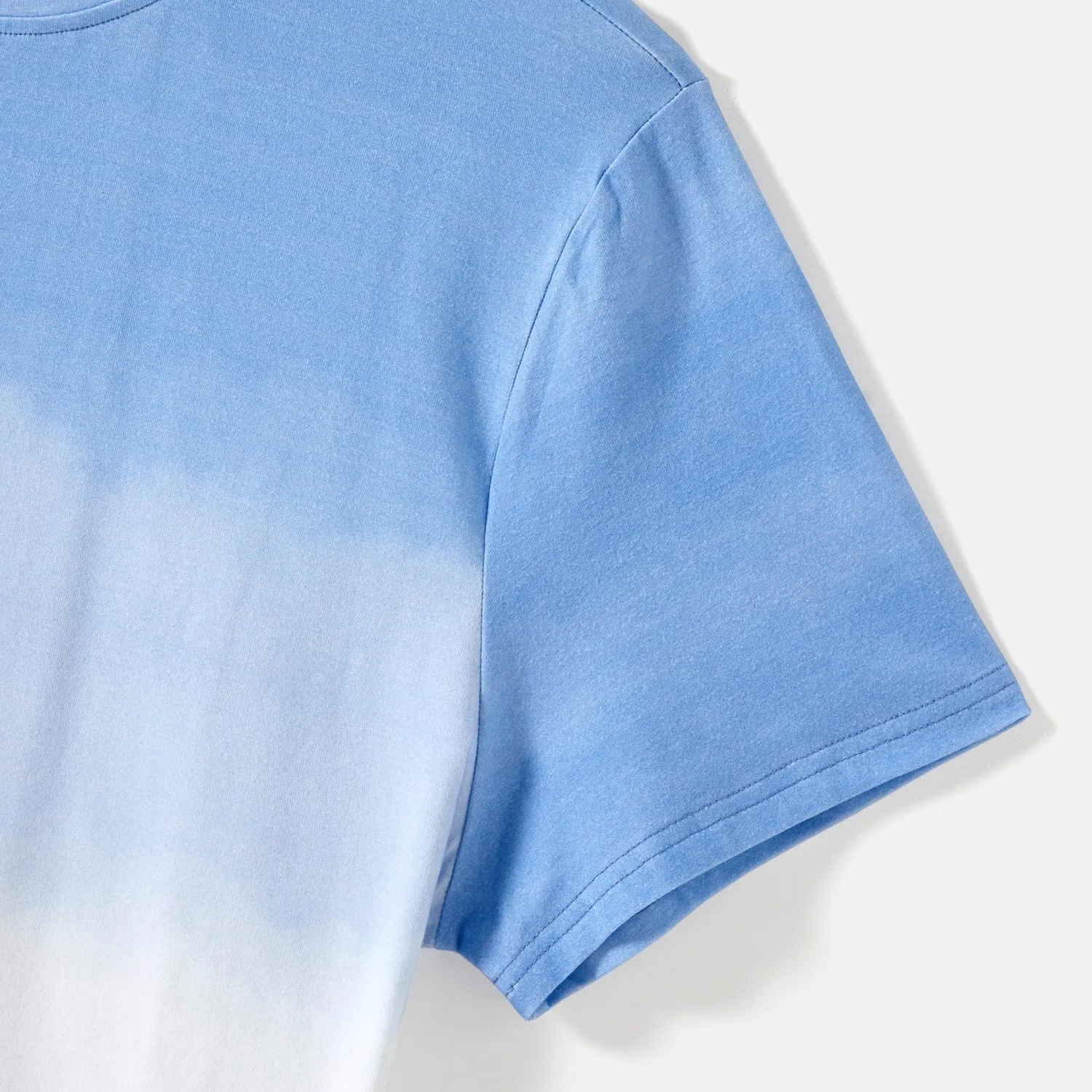 Family Matching Cotton Short-sleeve Tie Dye T-shirts and Belted Cami Dresses Sets