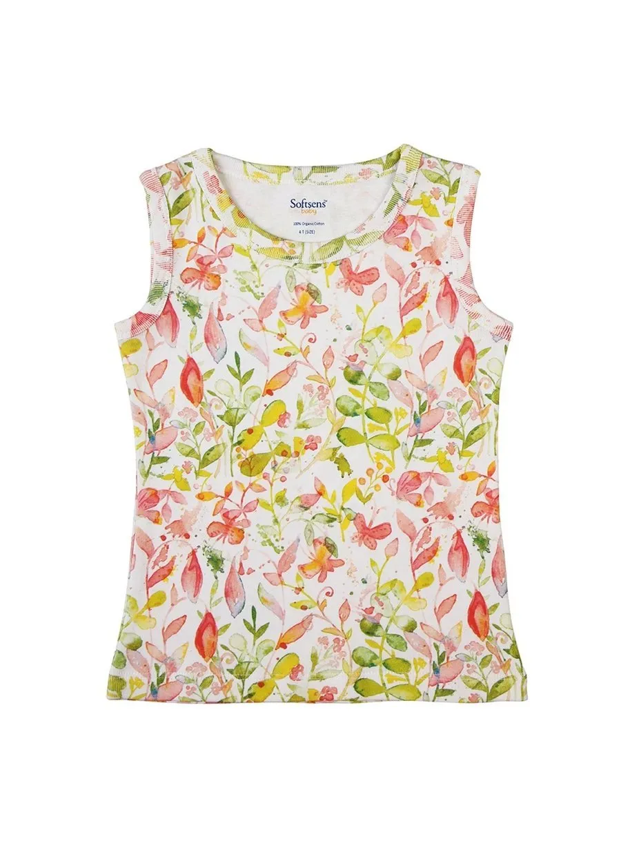 Floral Fun Sleeveless Soft Jersey Tank Top