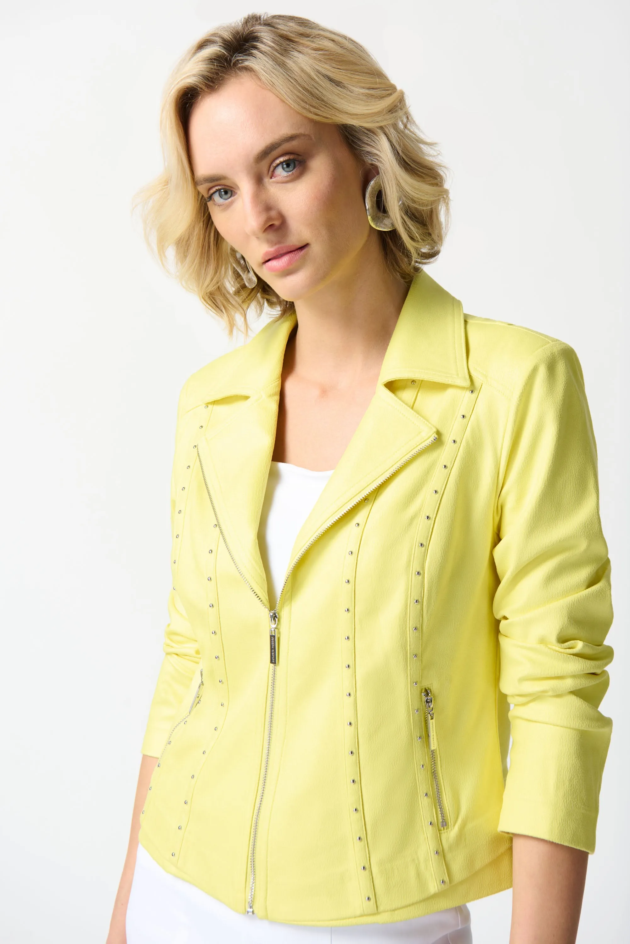 Foiled Suede Fitted Jacket