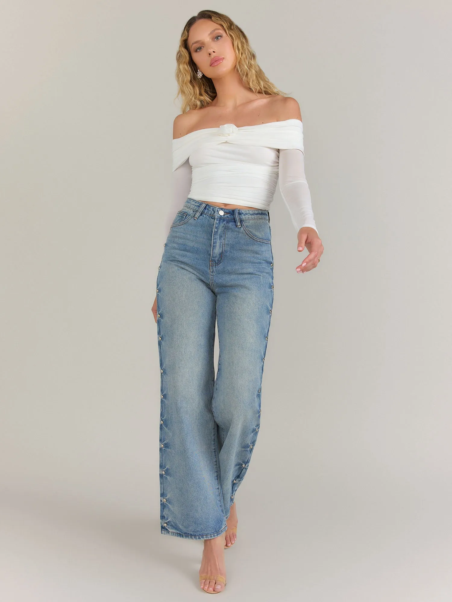 Fore Studded Straight Leg Jeans - Brands We Love