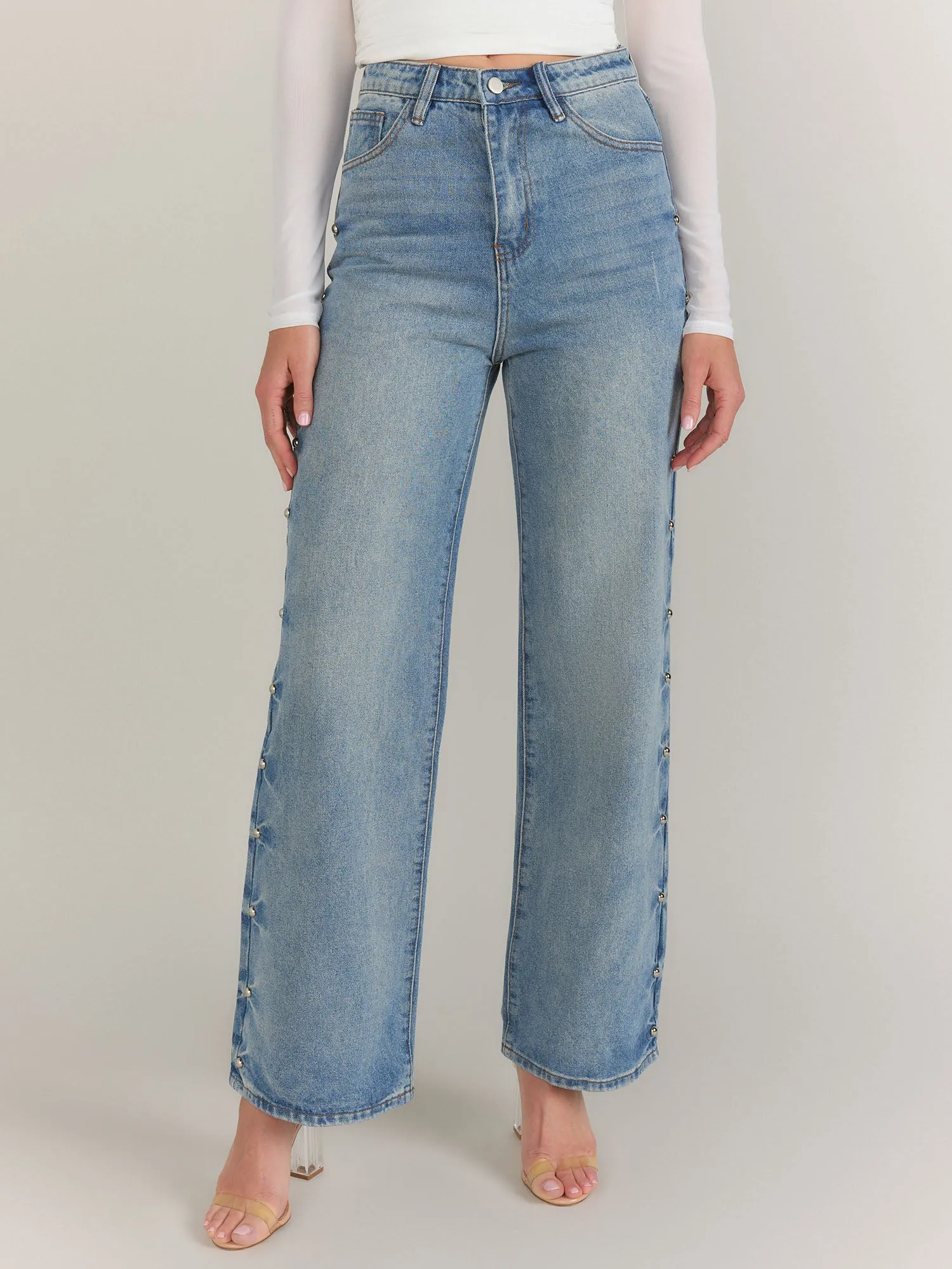 Fore Studded Straight Leg Jeans - Brands We Love