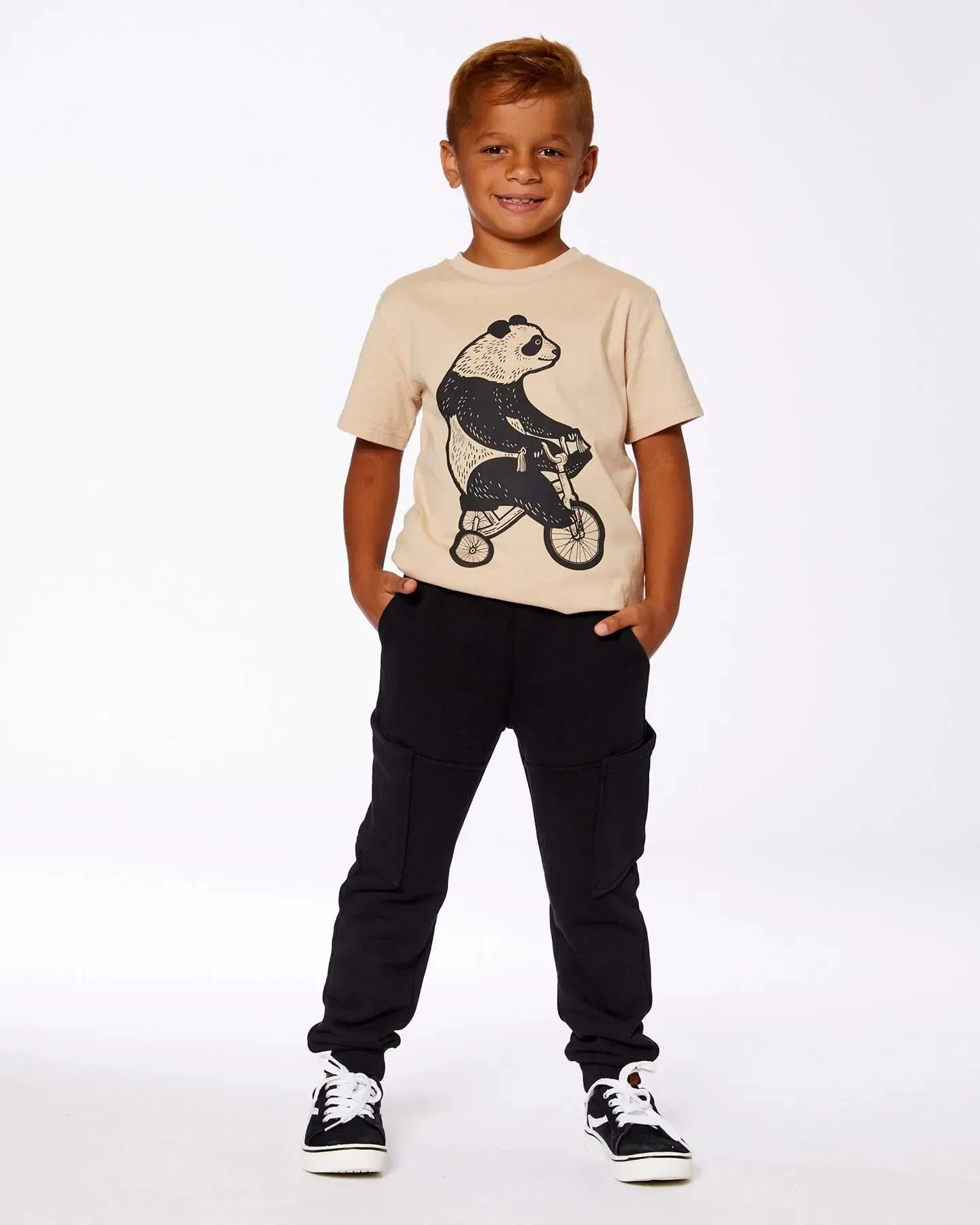 French Terry Sweatpants With Side Pockets Black
