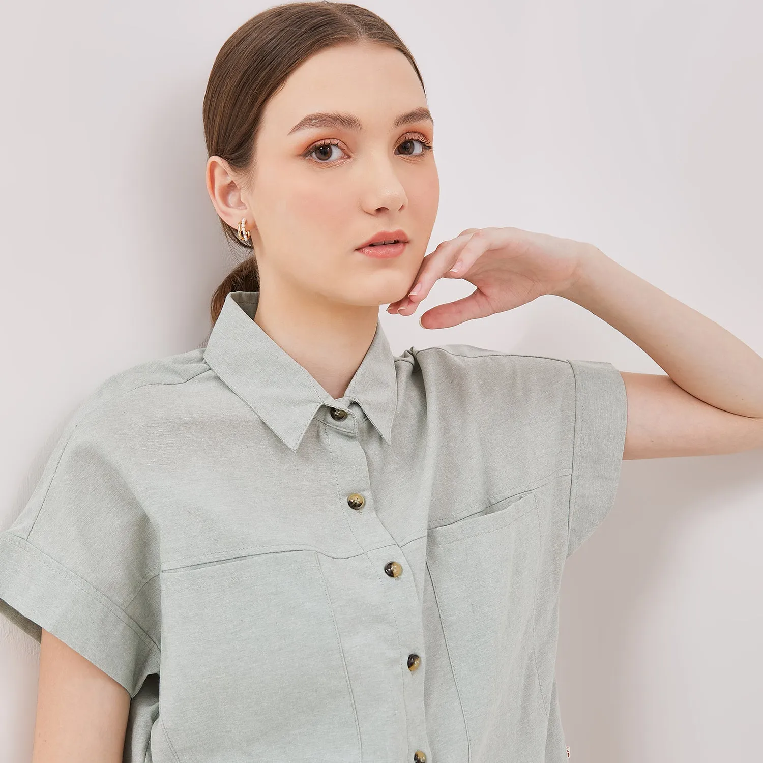 GRAPHIS Buttoned Long Pocket Shirt