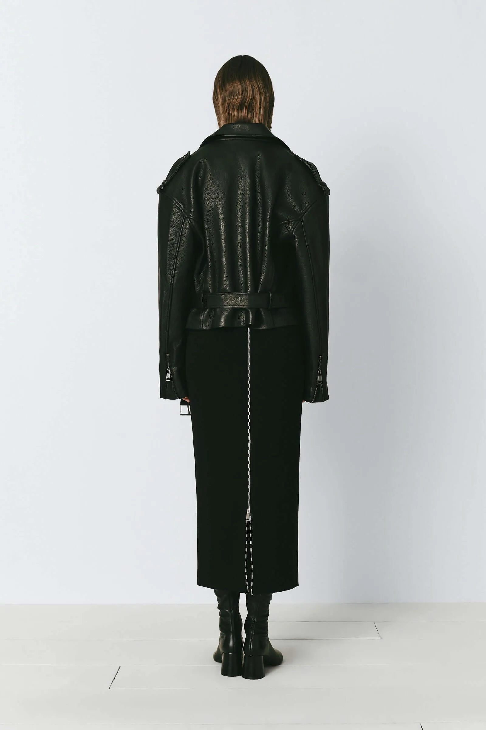 Grvin Calf Leather Moto Jacket