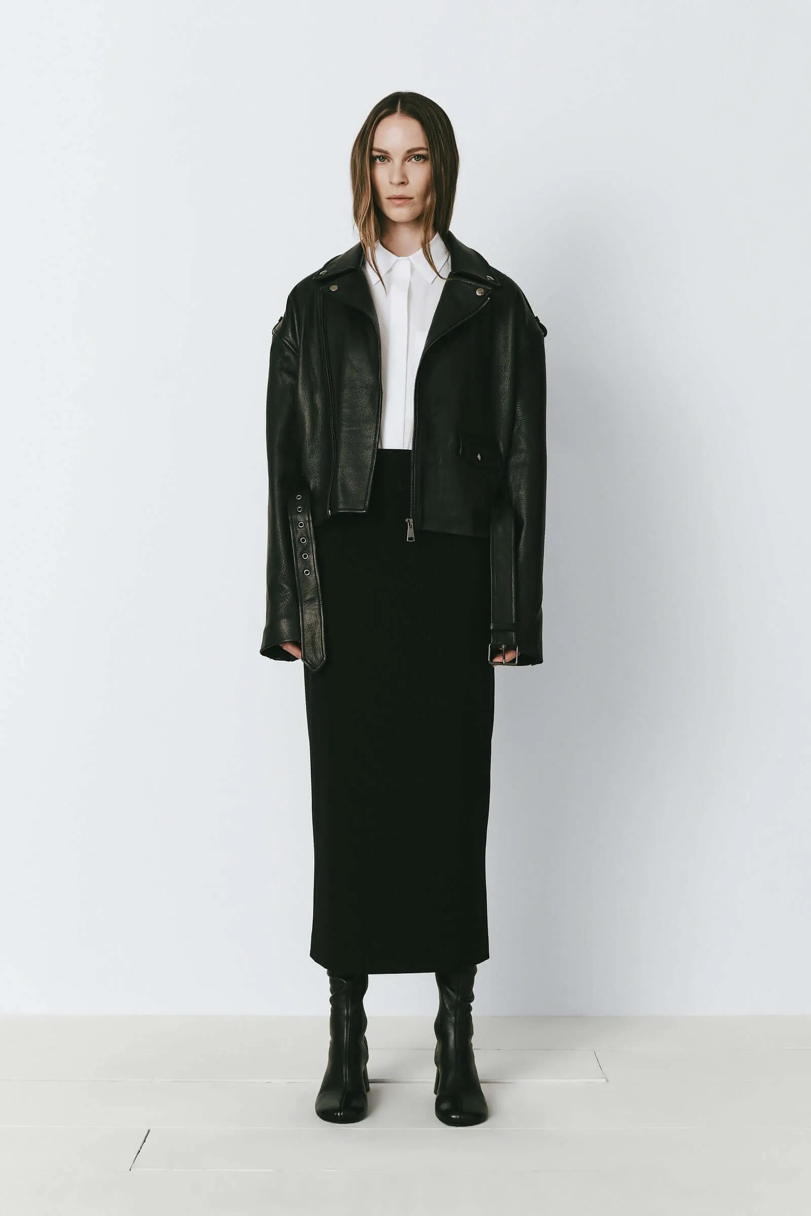 Grvin Calf Leather Moto Jacket