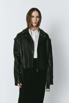 Grvin Calf Leather Moto Jacket