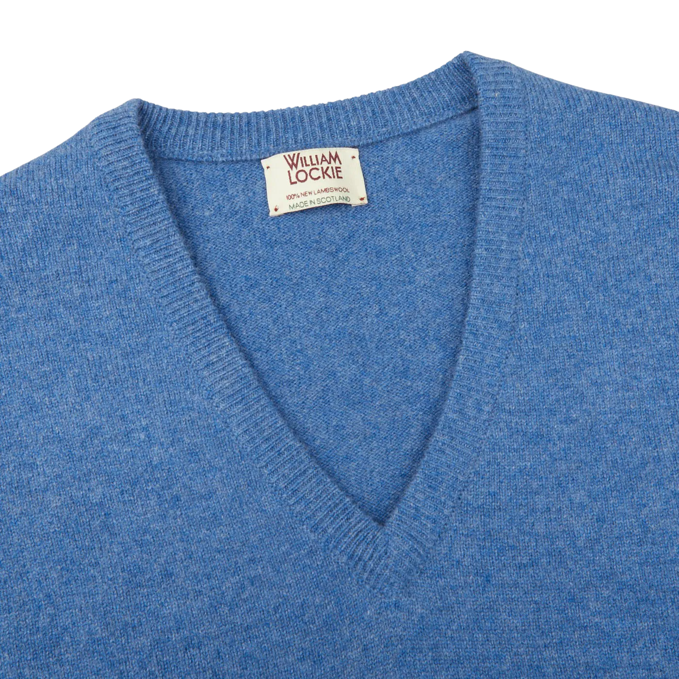 Jeans Blue Lambswool V-Neck Sweater