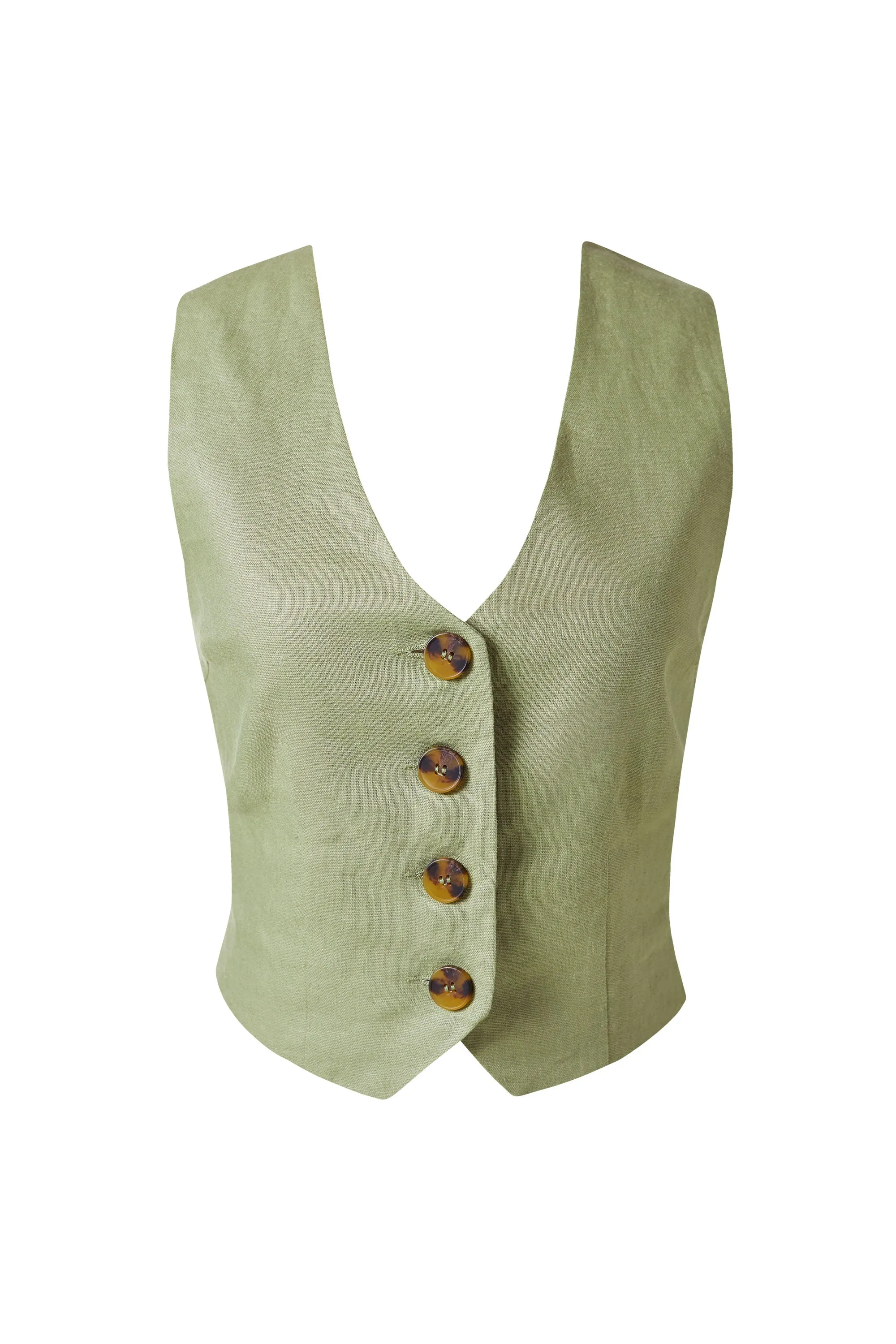 Kiva Sage Linen Vest