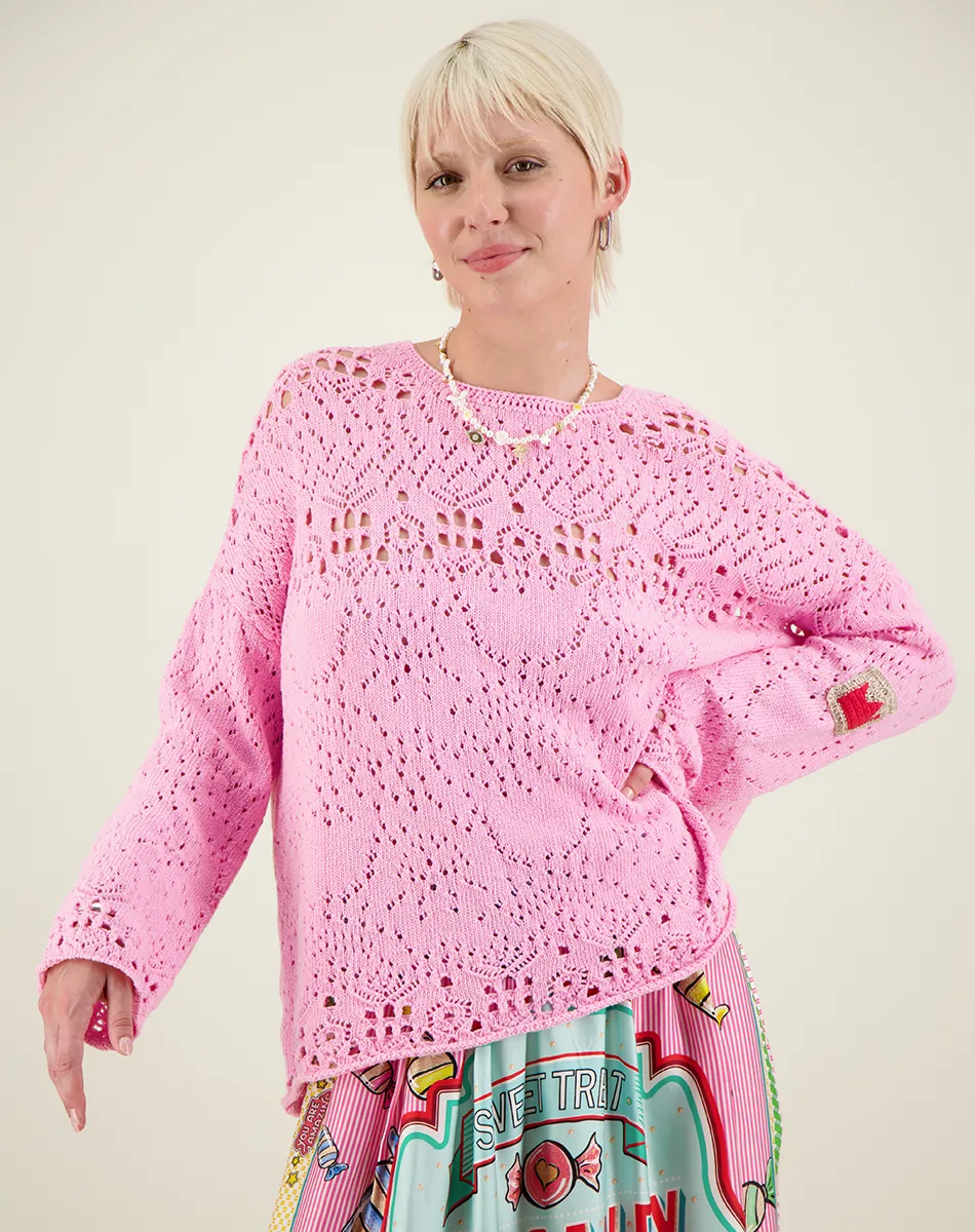 Kristina Pink Crochet Top