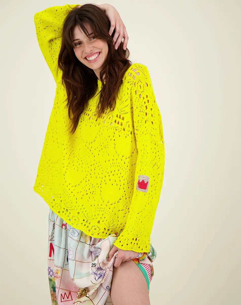 Kristina Yellow Crochet Top