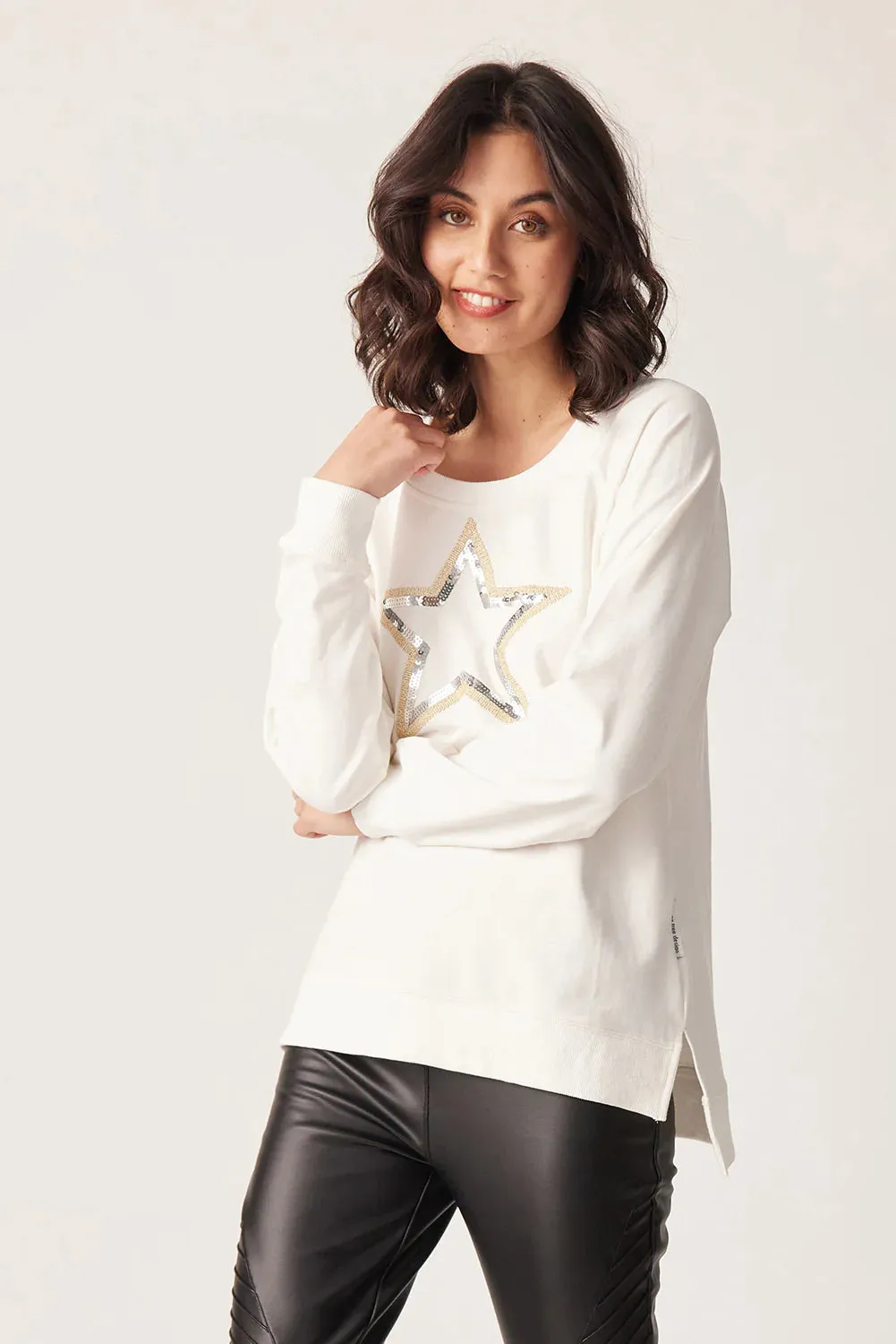 Lemon Tree Aimee Star Sweatshirt - White