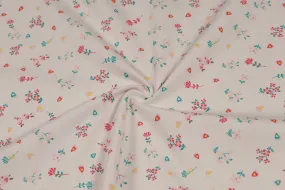 Light Pink Floral Printed Cotton Poplin Fabric