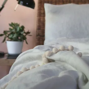 Linen Pom Pom Blanket