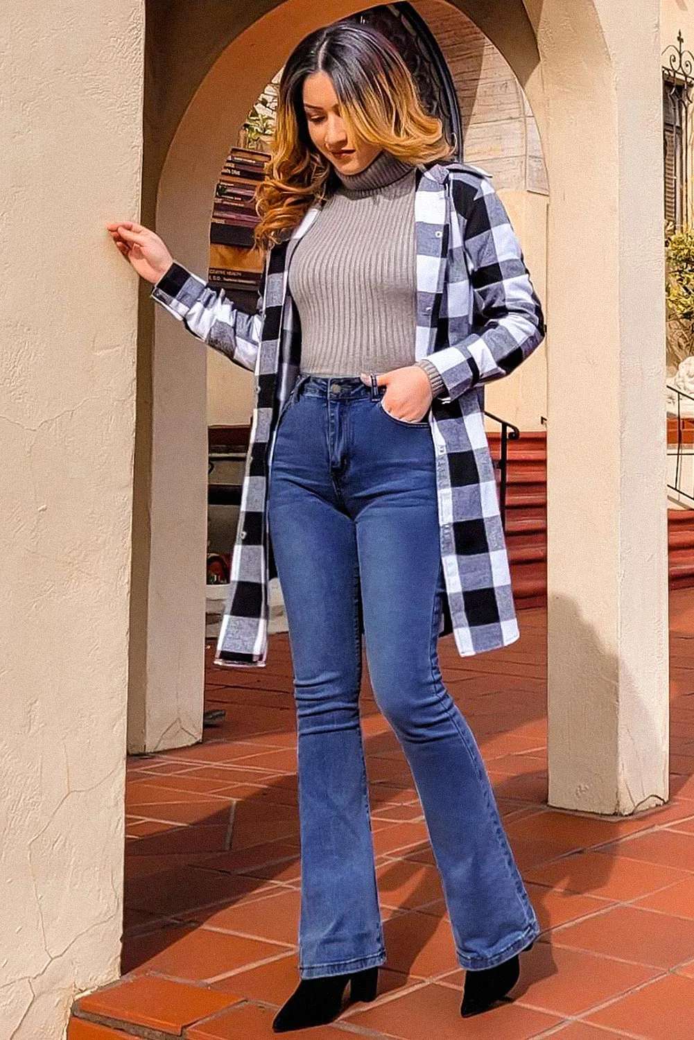 Mid Rise Strecthy Flare Jeans