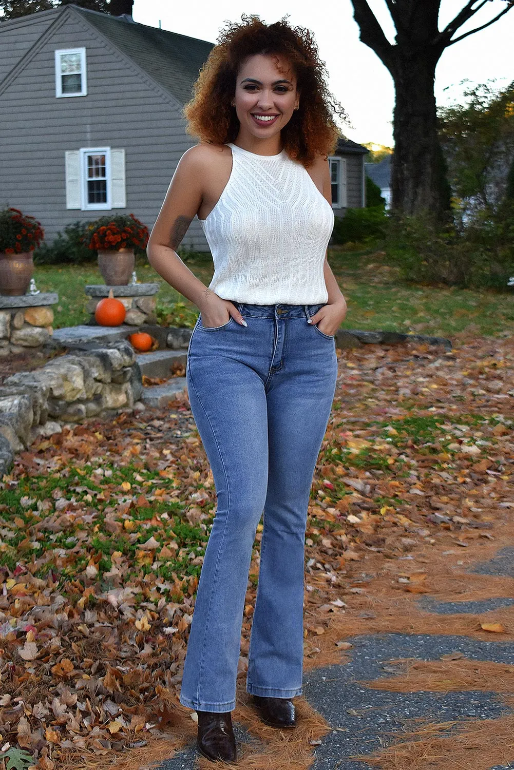 Mid Rise Strecthy Flare Jeans