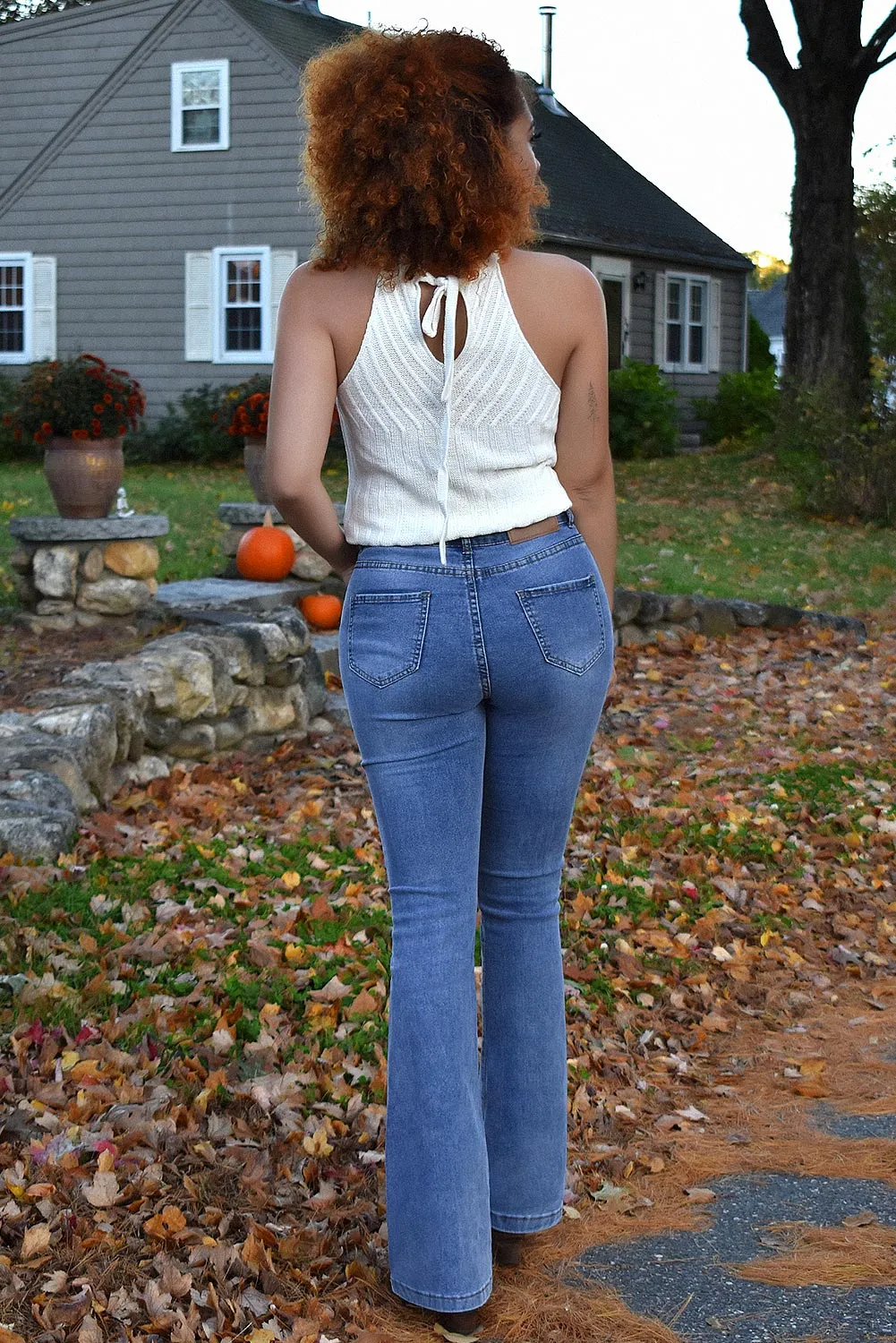 Mid Rise Strecthy Flare Jeans