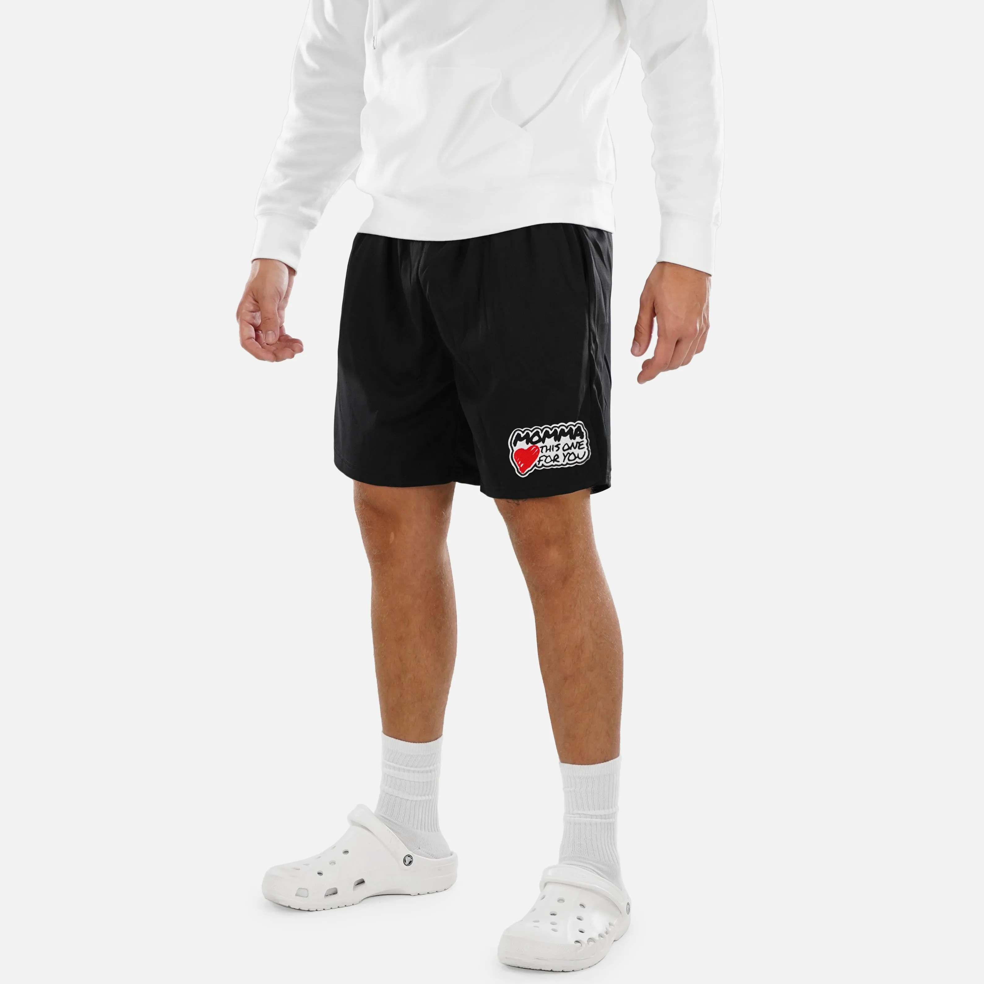 Momma Patch Relaxed Shorts - 8"