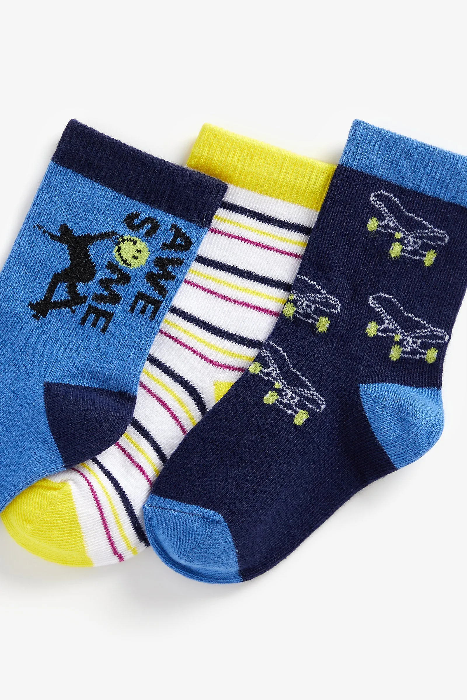 Mothercare Aweaome Skate Socks - 3 Pack