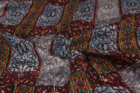 Multicolor Abstract Printed Sushi Viscose Cotton Blend Fabric