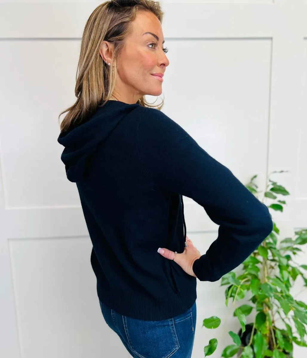 Navy Hooded Zip Up Jumper