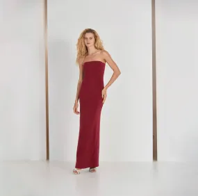 Ribbed Strapless Long Dress