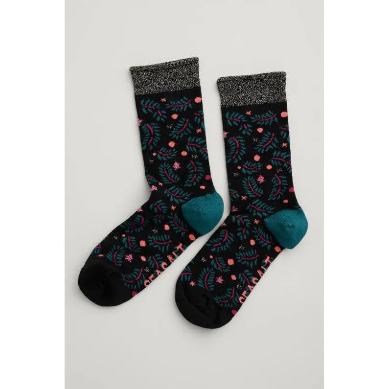 Seasalt Snowy Scenes Socks Star Gazing Onyx